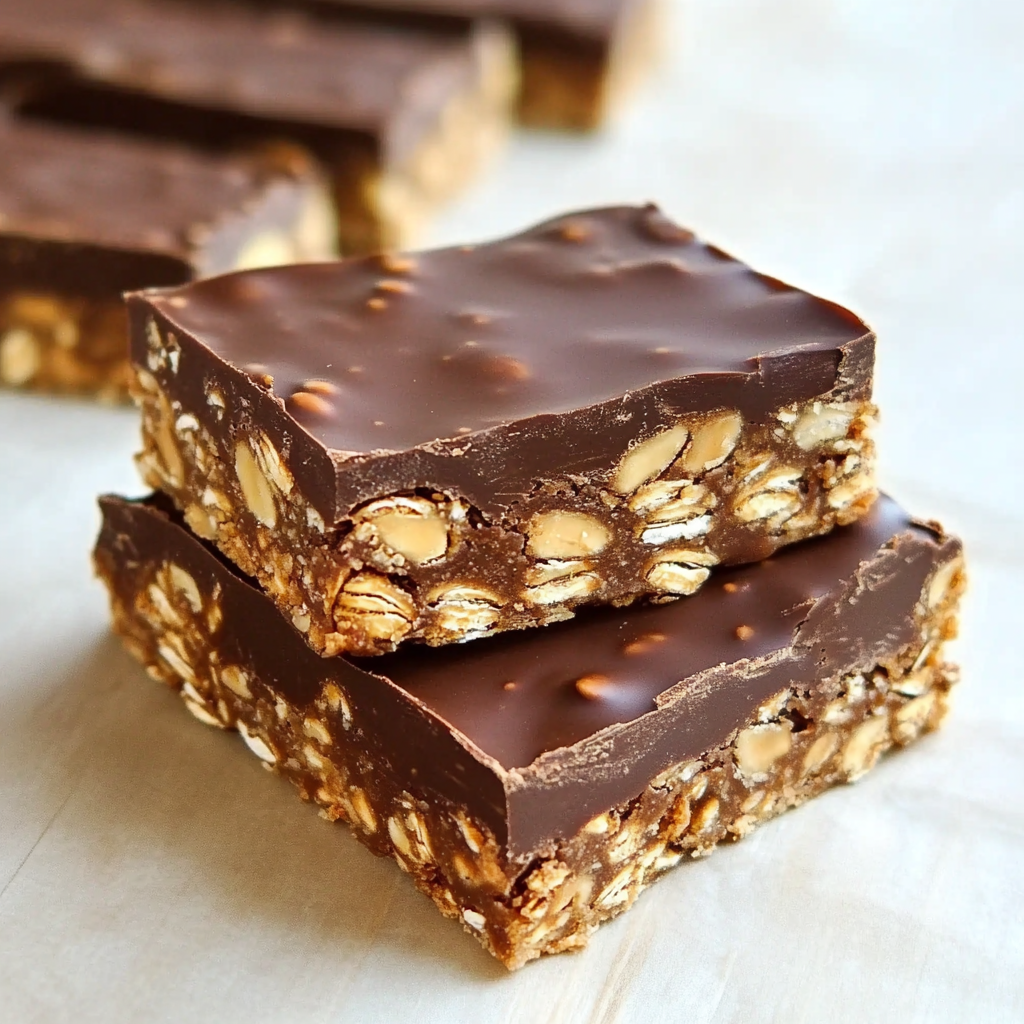 No-Bake Chocolate Peanut Butter Oat Bars