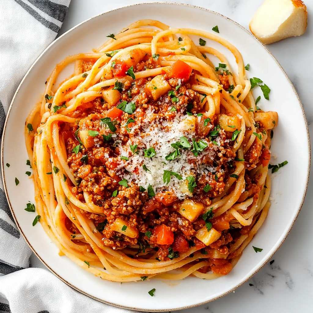 Easy Turkey Bolognese Spaghetti