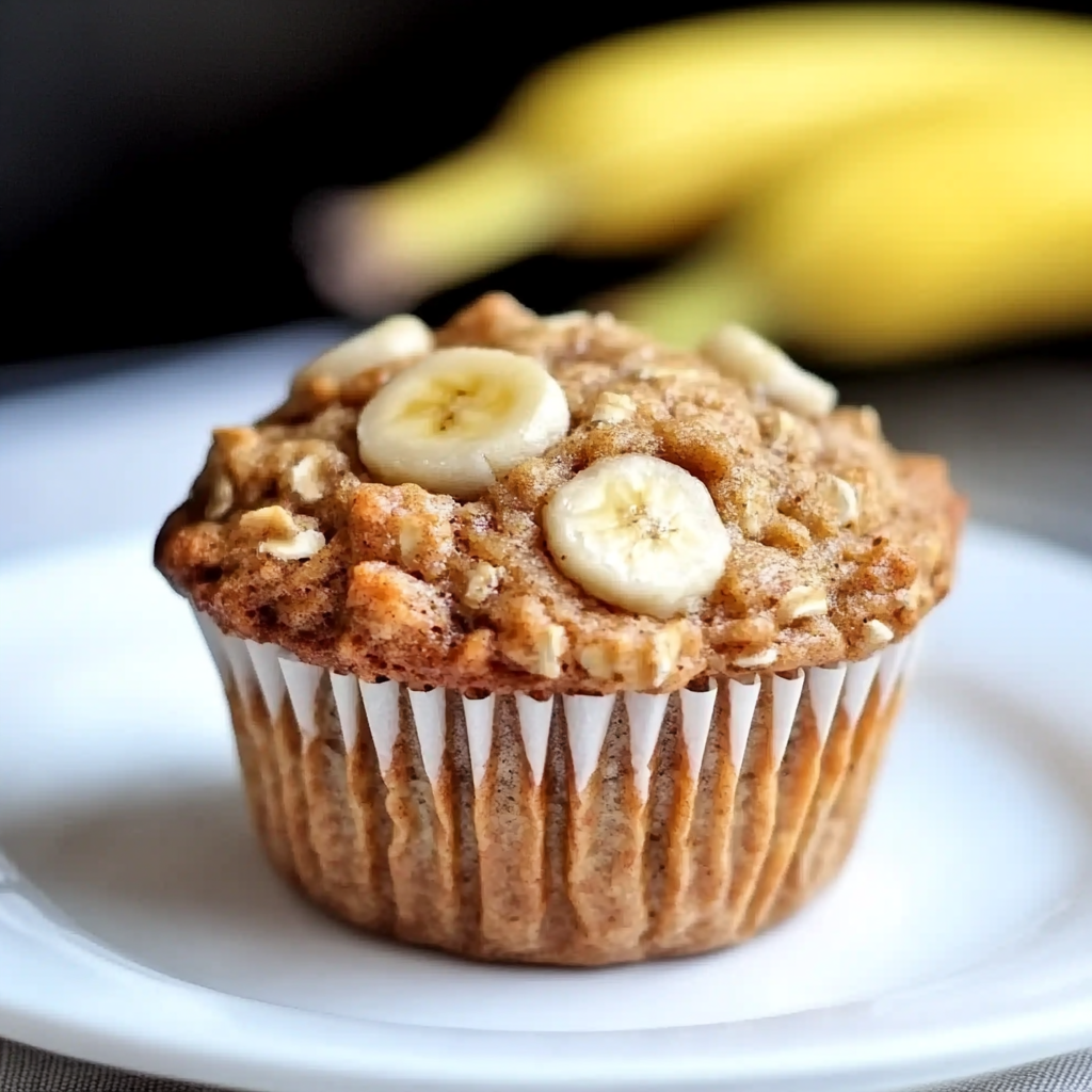 Healthy Banana Oatmeal Muffins