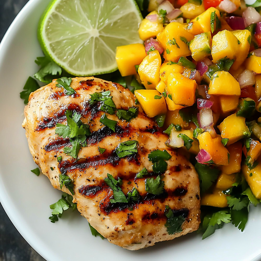 Honey Lime Chicken with Mango Salsa