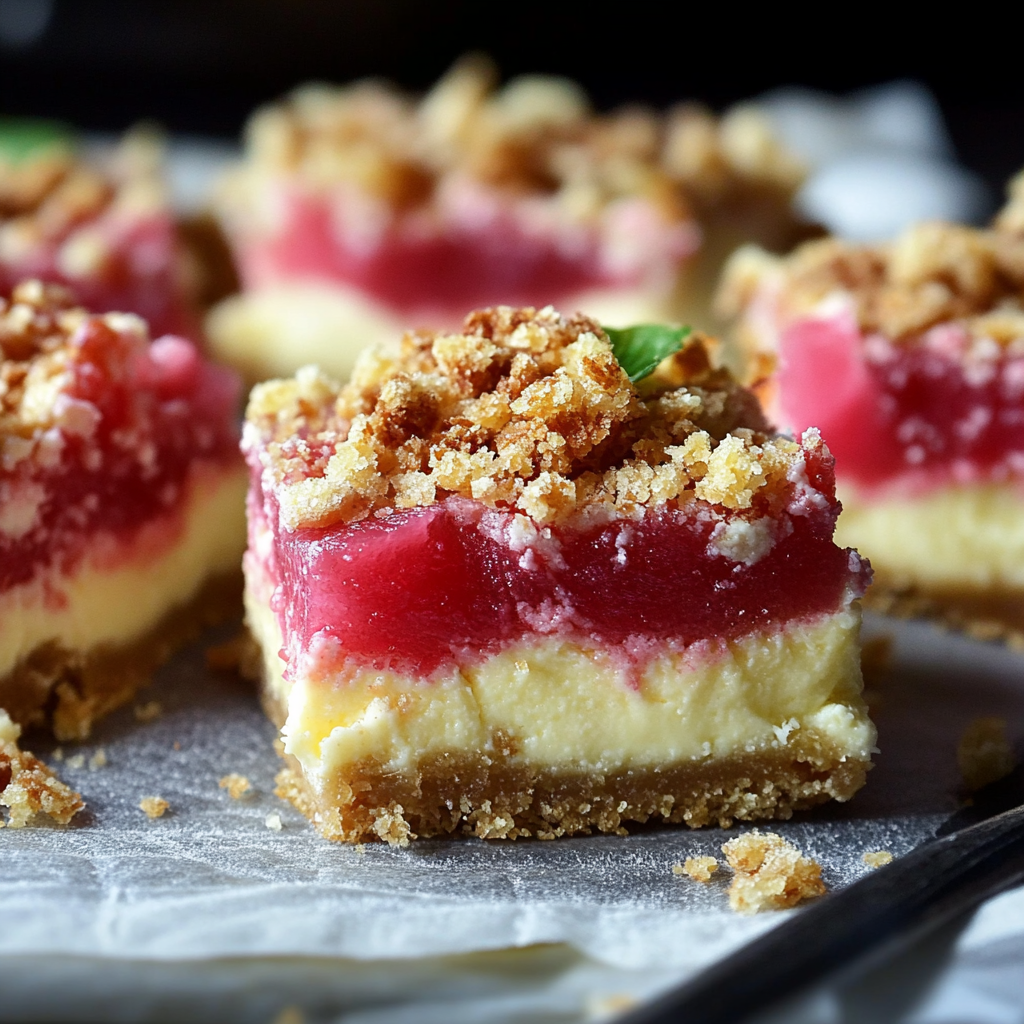 Rhubarb Cheesecake Squares