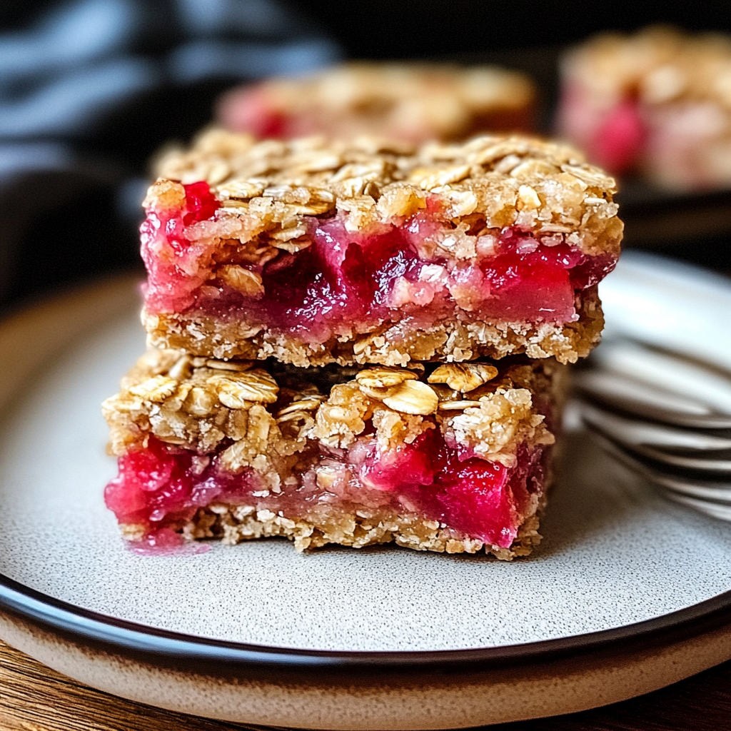 Rhubarb Oatmeal Bars