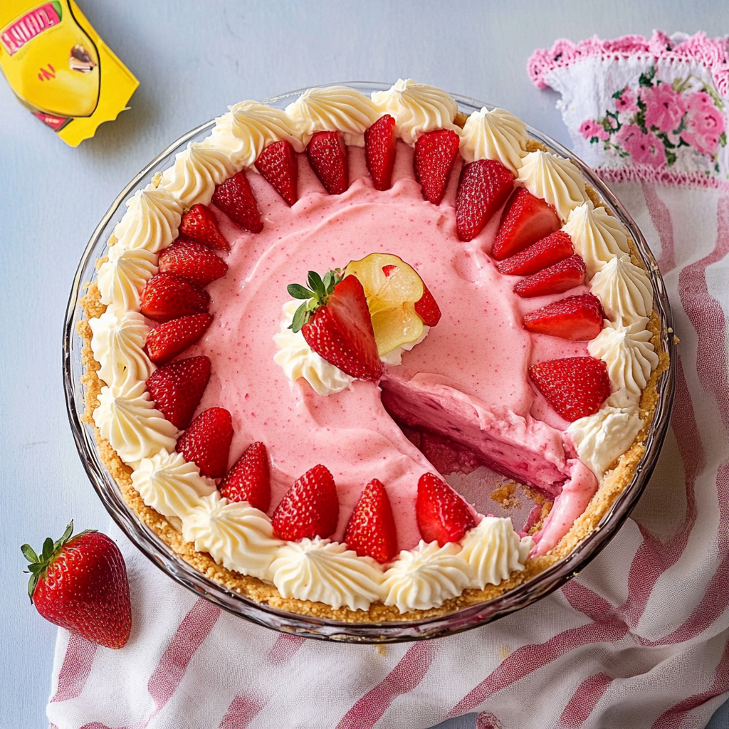 Strawberry Rhubarb Mousse Pie
