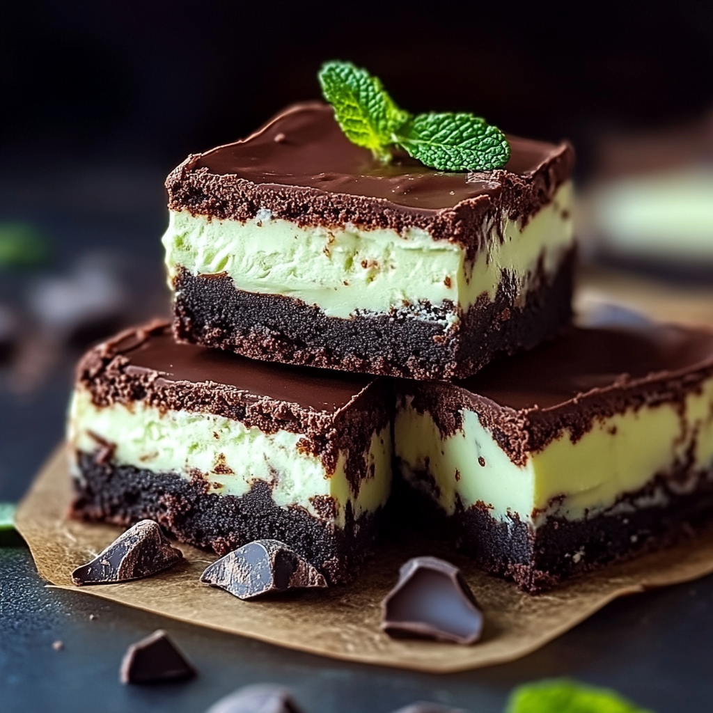 Mint Chocolate Cheesecake Brownies