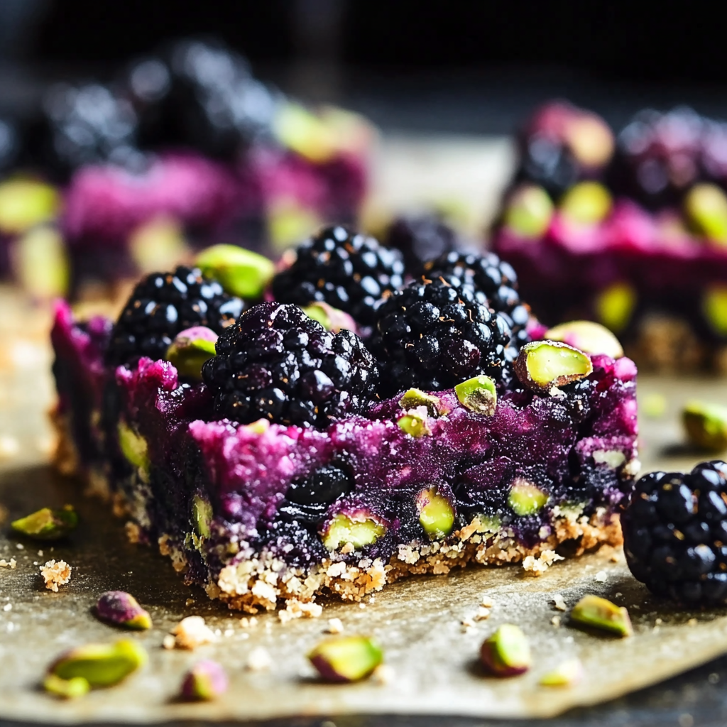 Blackberry Pistachio Dream Bars