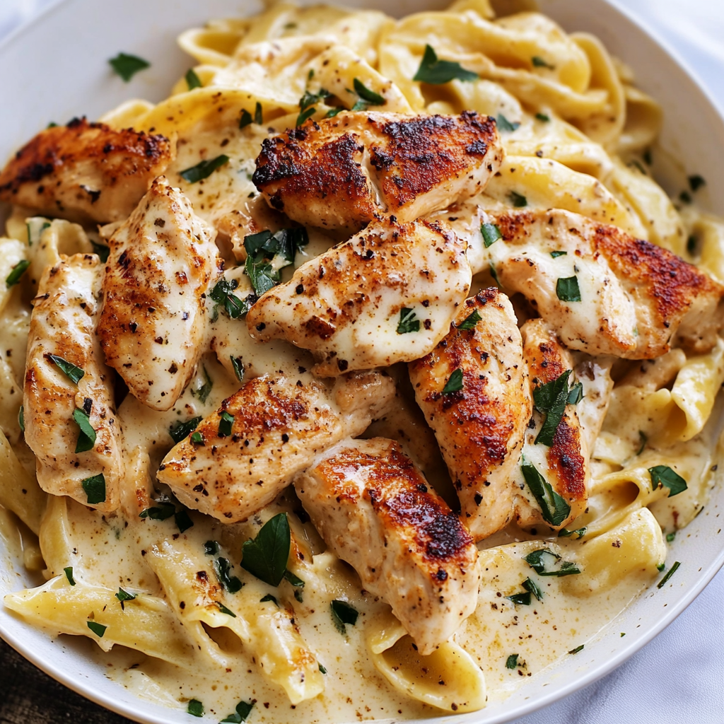 Brown butter cajun chicken alfredo