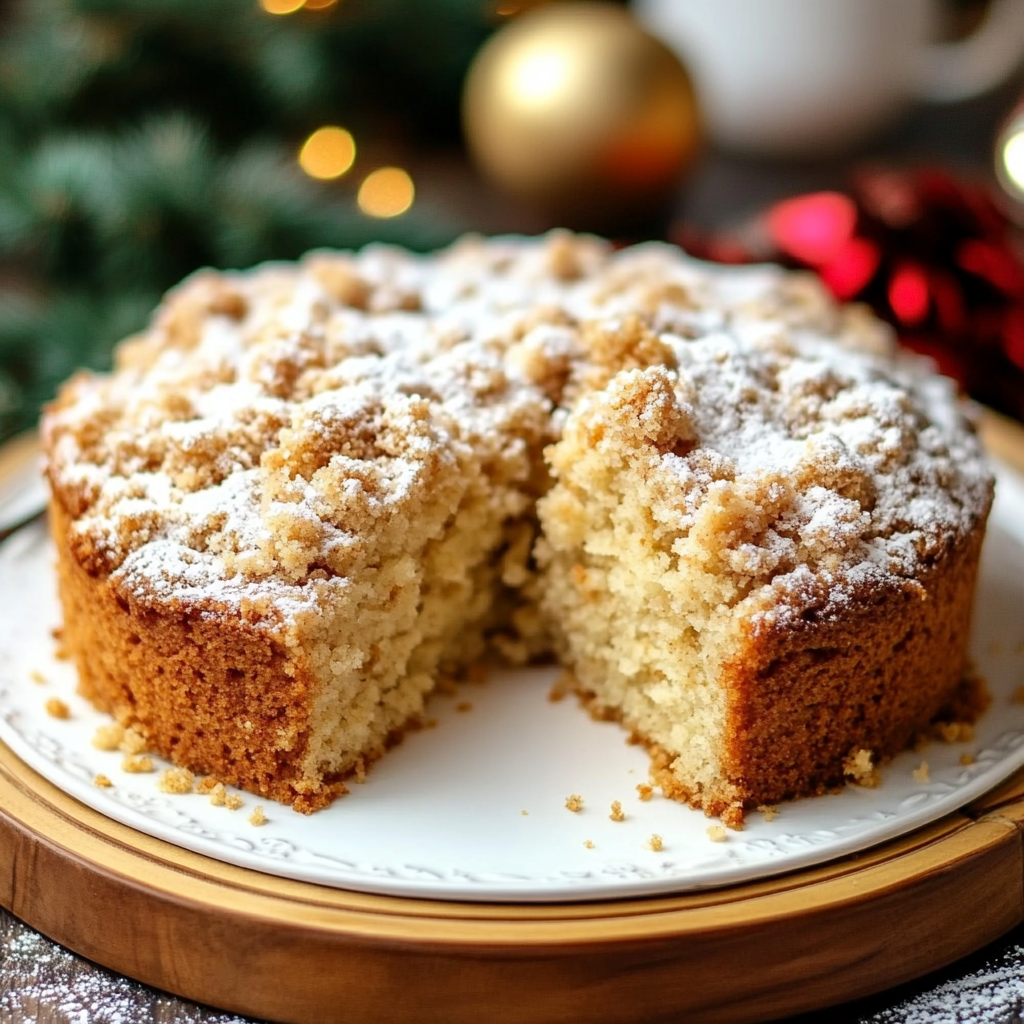 Easy Eggnog Crumb Cake