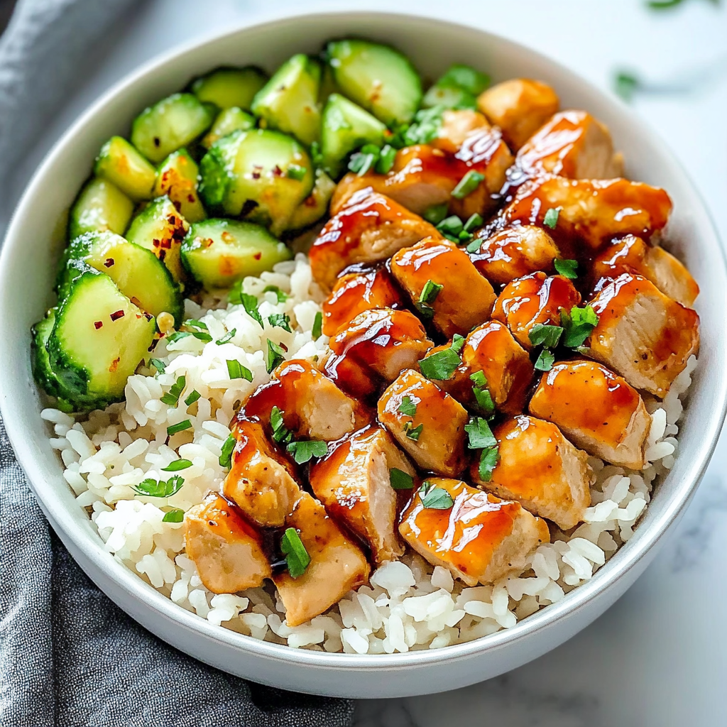 Honey Garlic Chicken Rice Bowls