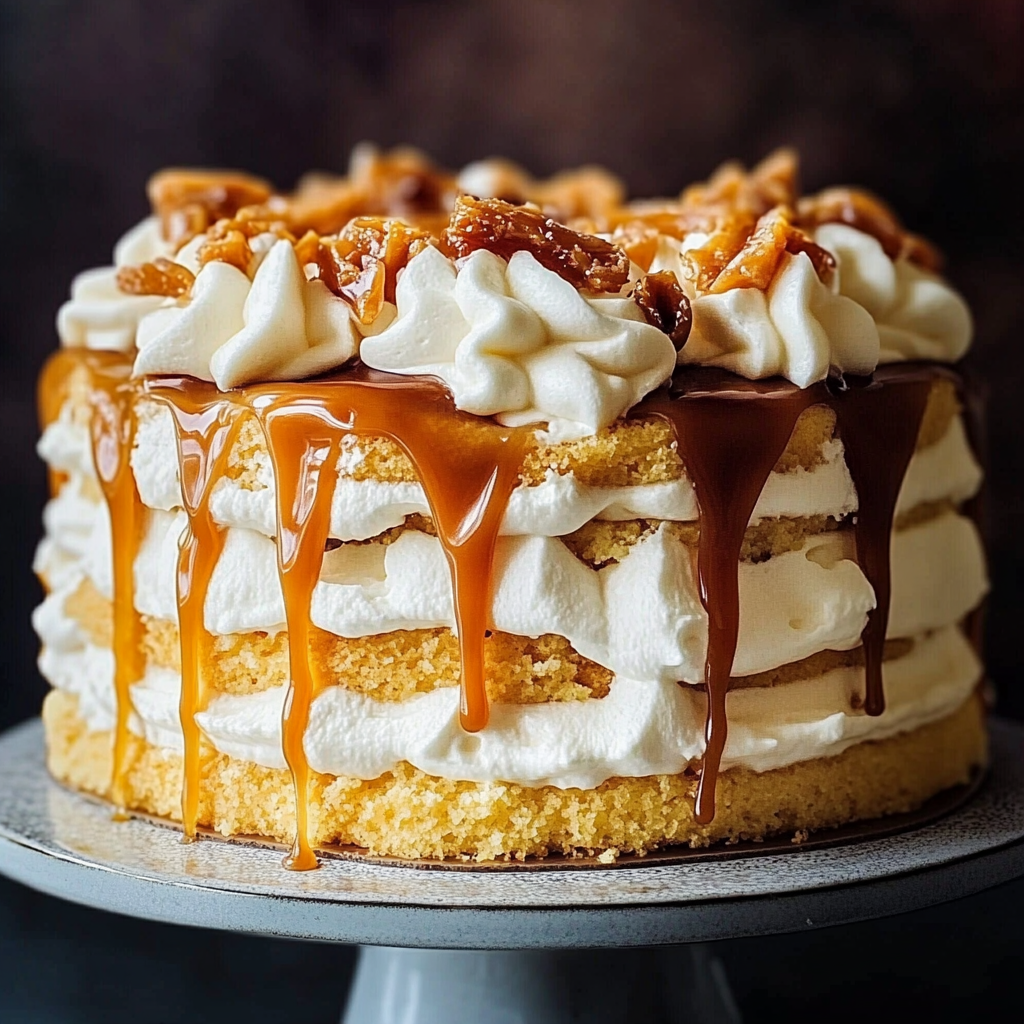 Fluffy Caramel Cloud Cake