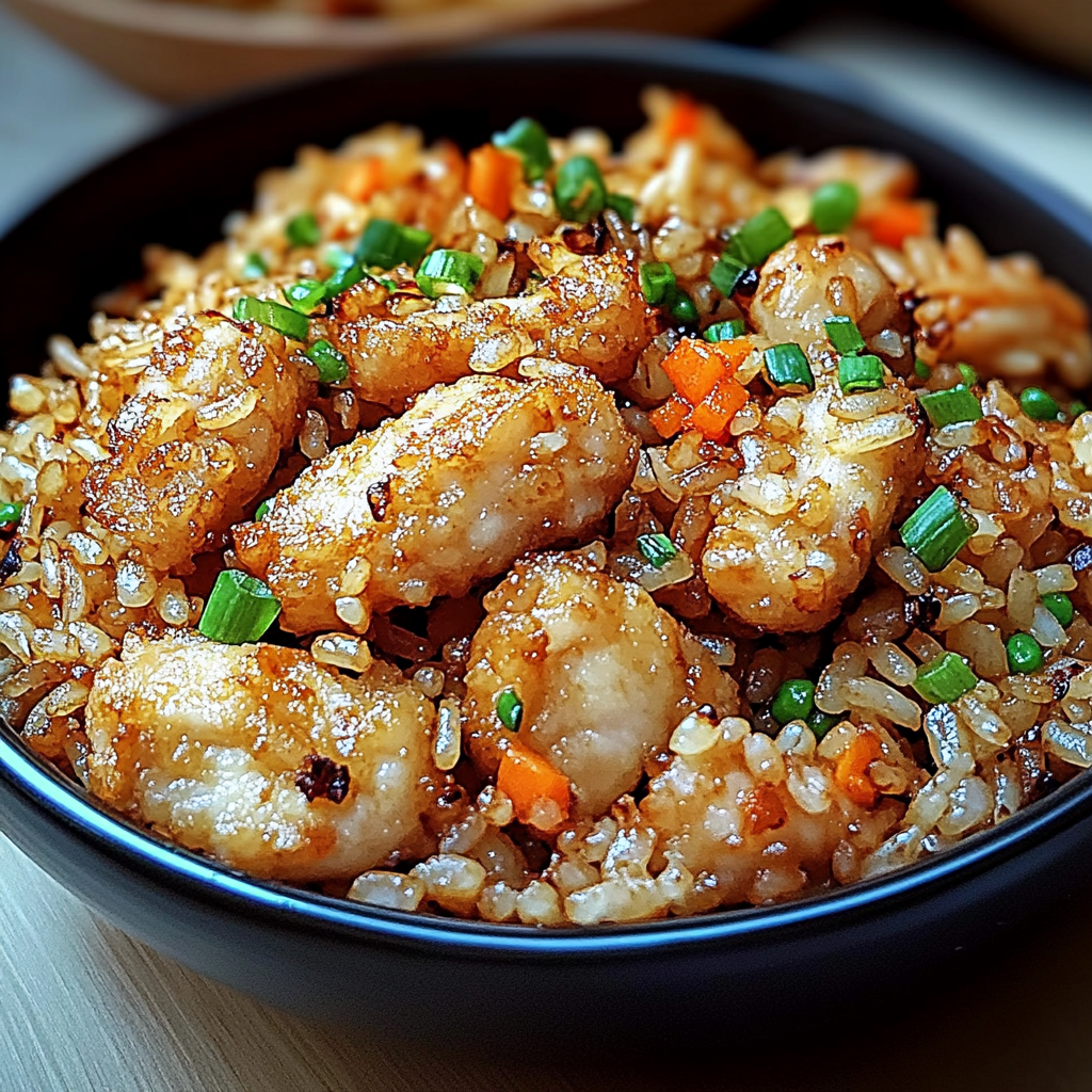 Crispy Garlic Chicken Fried Rice