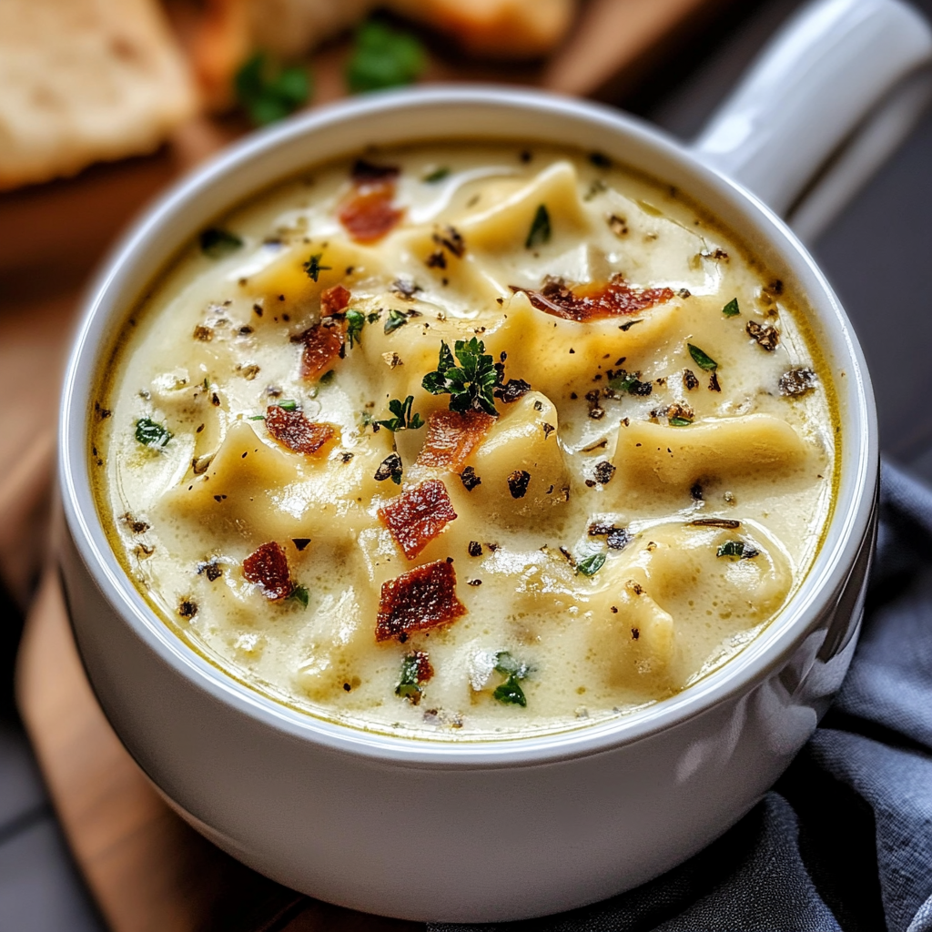 Creamy White Chicken Lasagna Soup