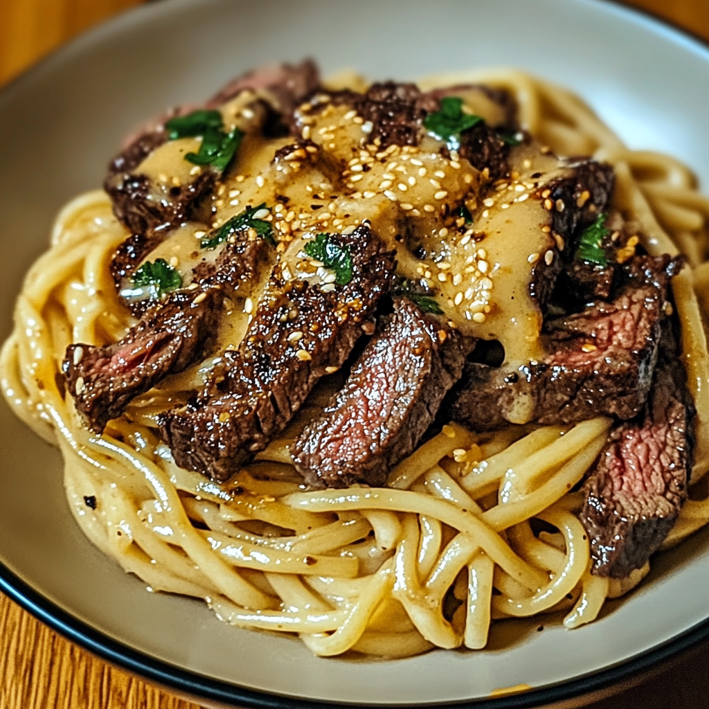 Garlic Butter Steak Lightning Noodles