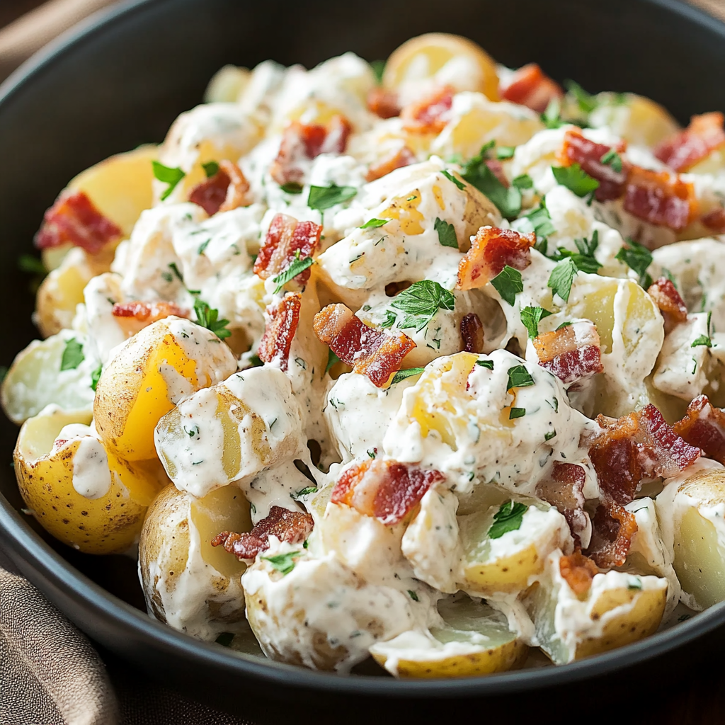Cheddar Bacon Ranch Potato Salad: A Creamy, Flavorful Twist on a Classic Side Dish