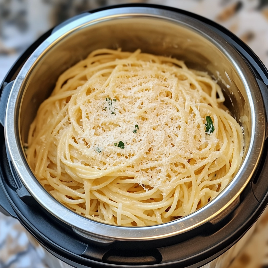 Garlic Parmesan Spaghetti in Instant Pot