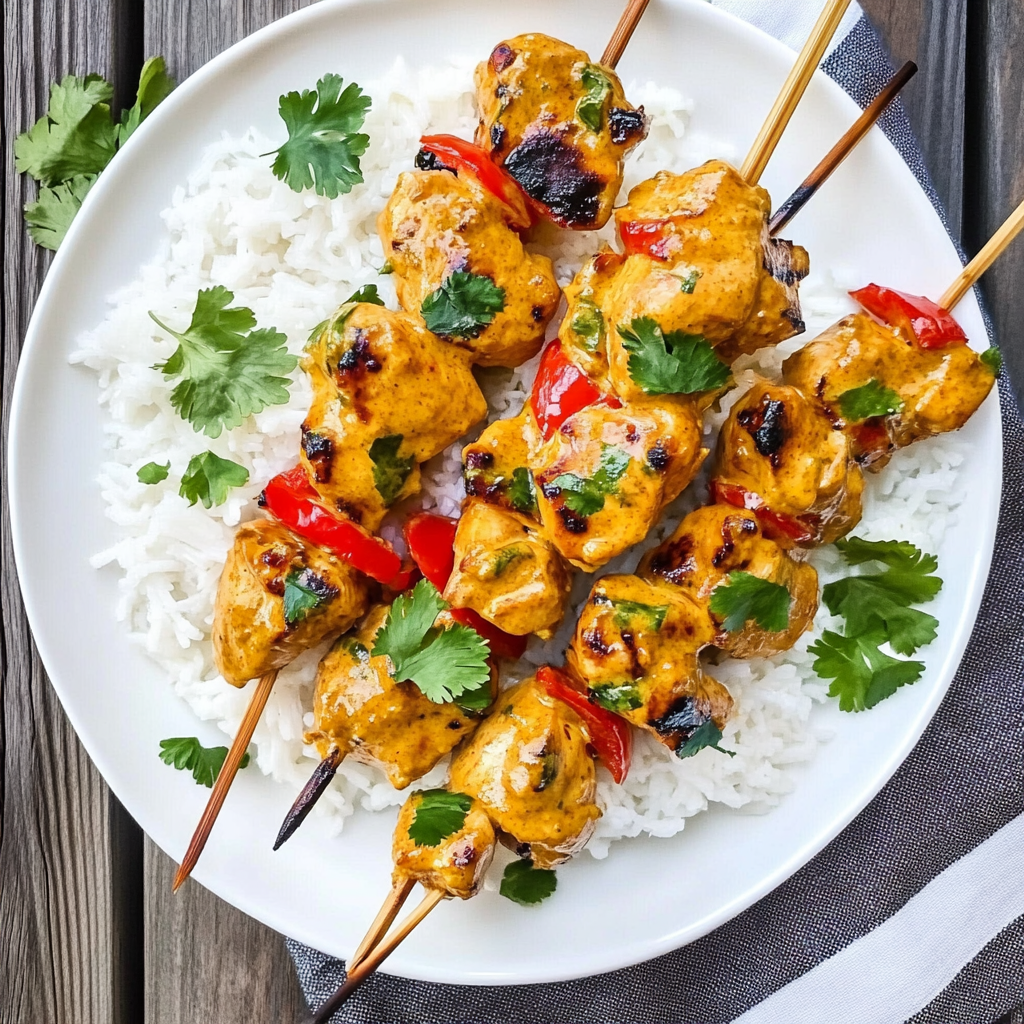 Thai Curry Chicken Skewers