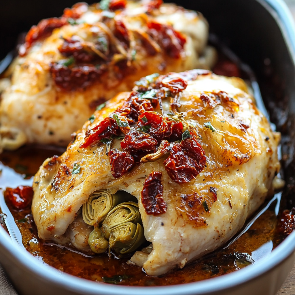 Stuffed Chicken with Sun-Dried Tomatoes and Artichokes