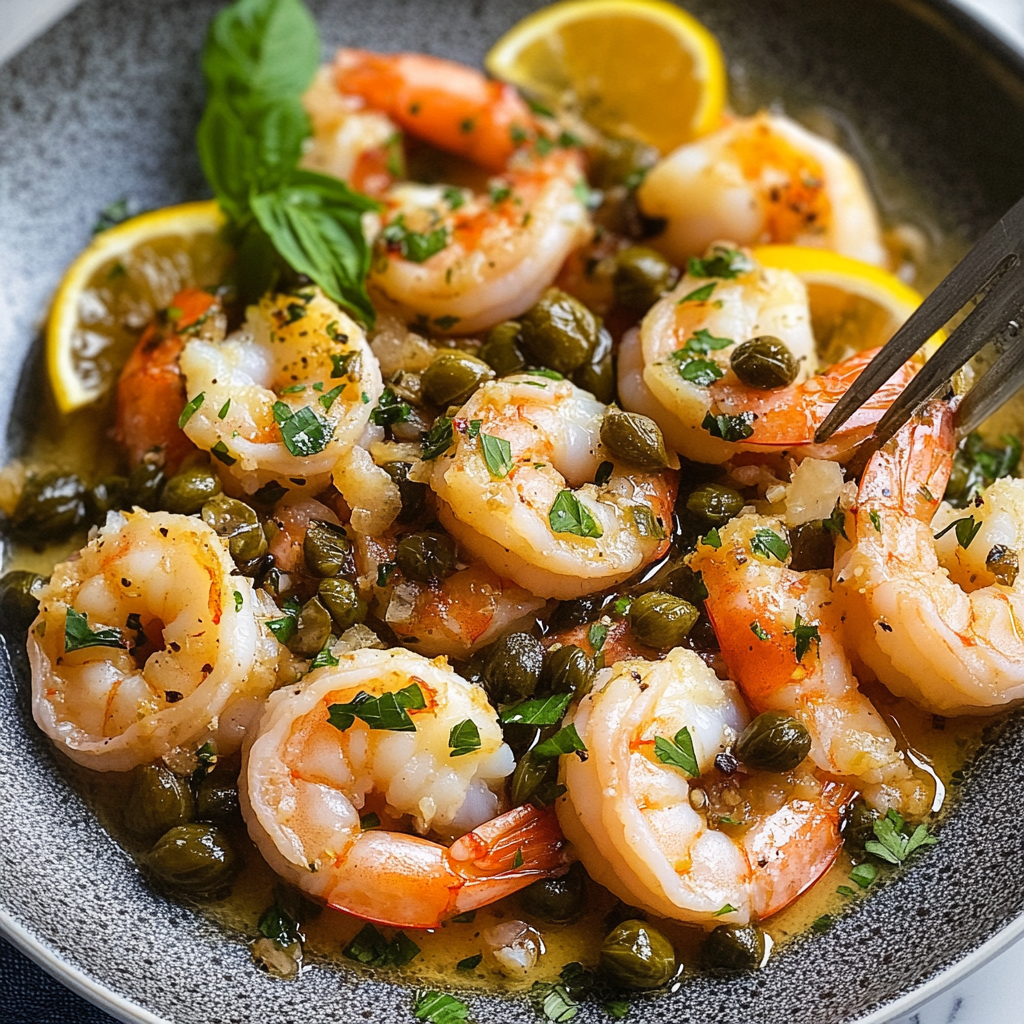 Shrimp Scampi with Capers
