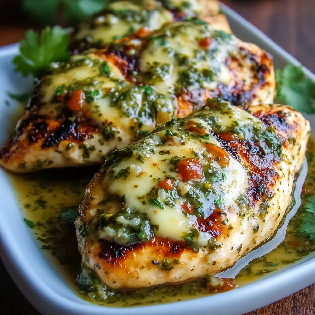 Grilled Salsa Verde Pepper Jack Chicken