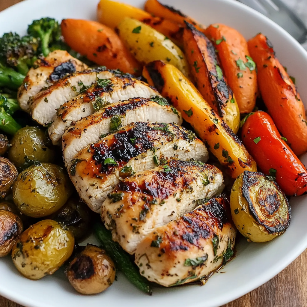 Grilled Garlic and Herb Chicken and Veggies