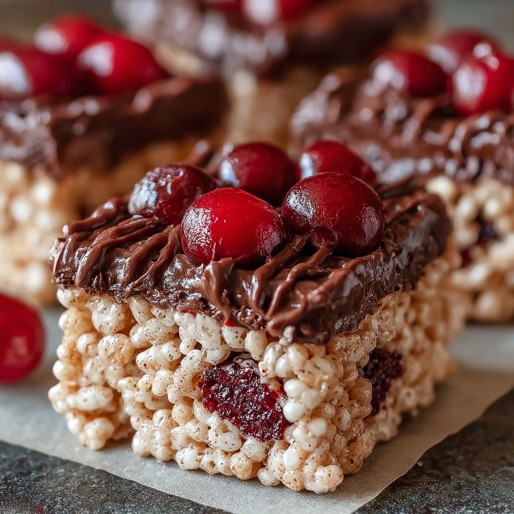 Chocolate Cherry Rice Krispies Treats