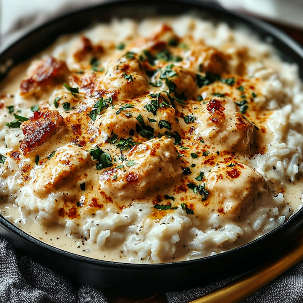 Creamy Smothered Chicken and Rice