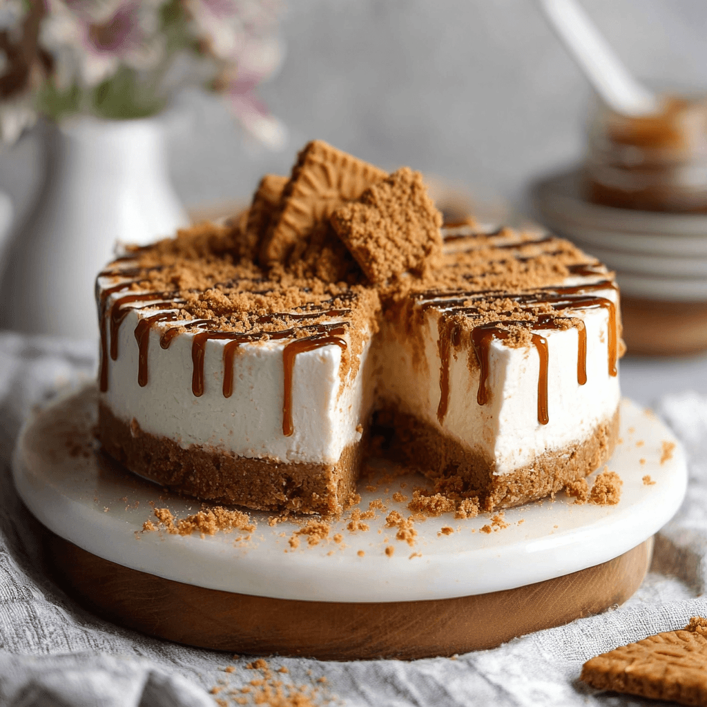 No Bake Biscoff Cheesecake