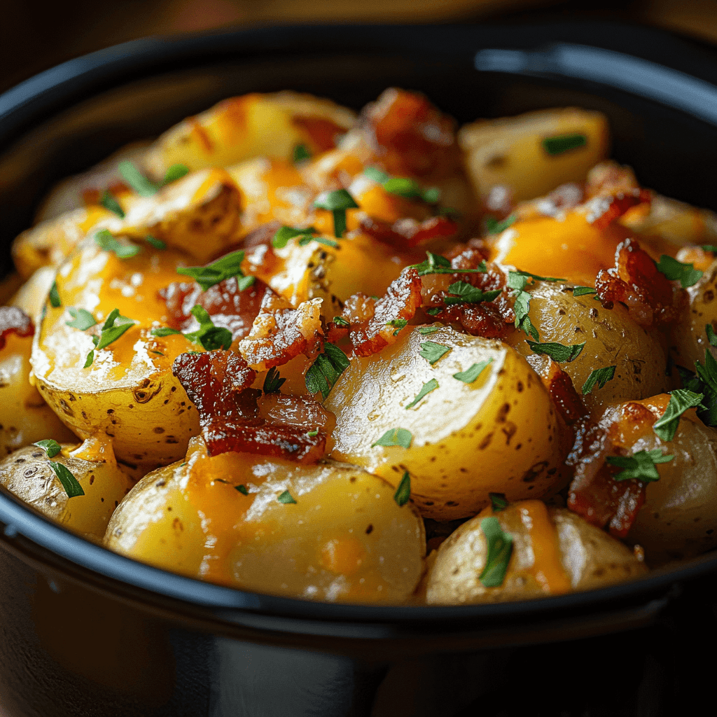 Slow Cooker Cheesy Bacon Ranch Potatoes