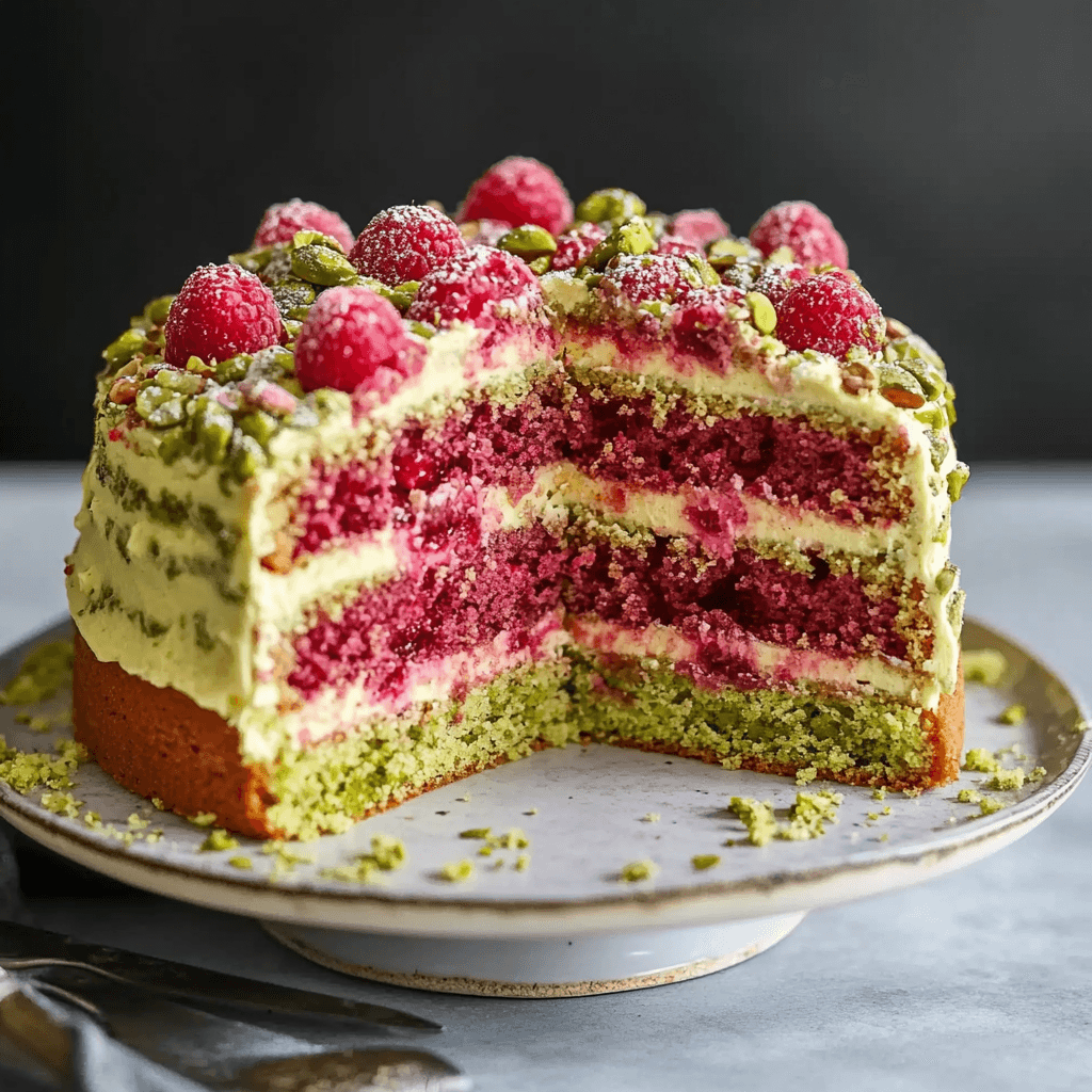Pistachio Raspberry Cake