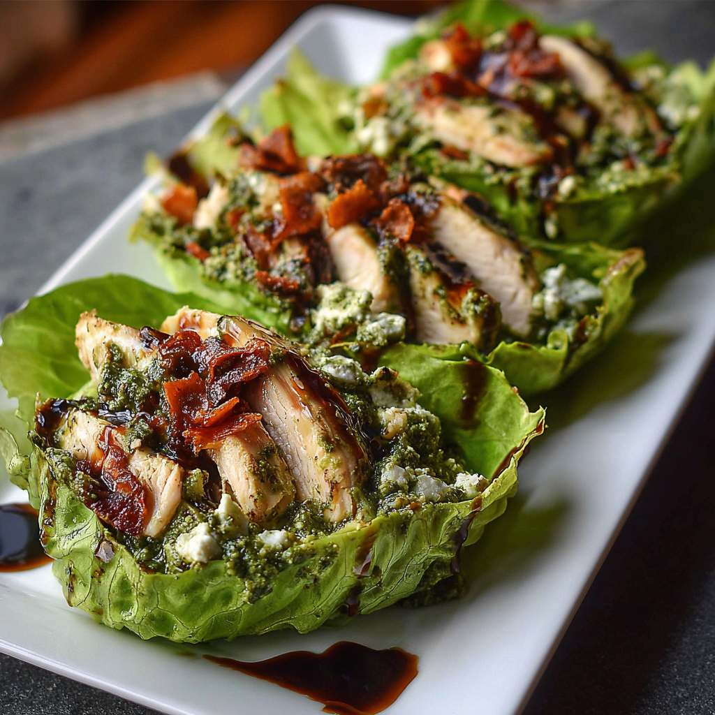 Pesto Chicken Lettuce Wraps: A Quick & Healthy Recipe