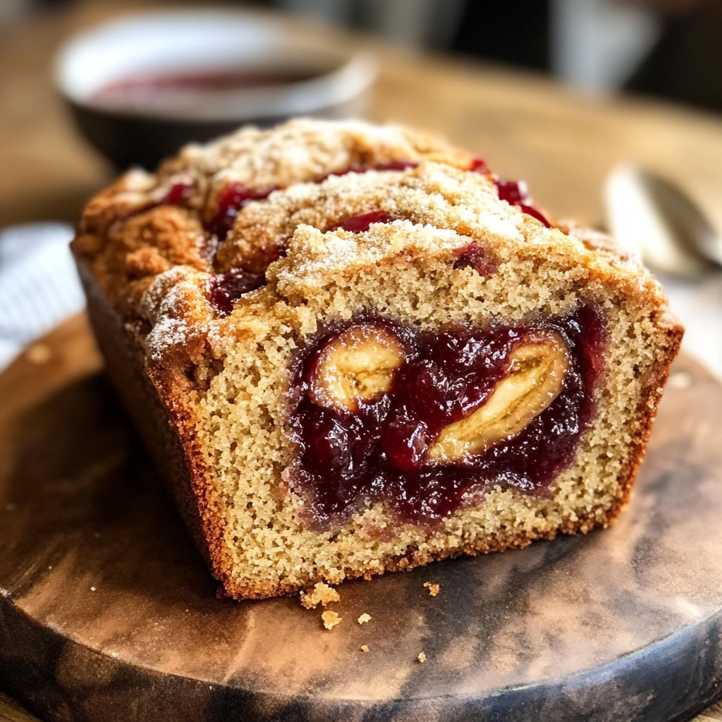 Peanut Butter Jelly Banana Bread