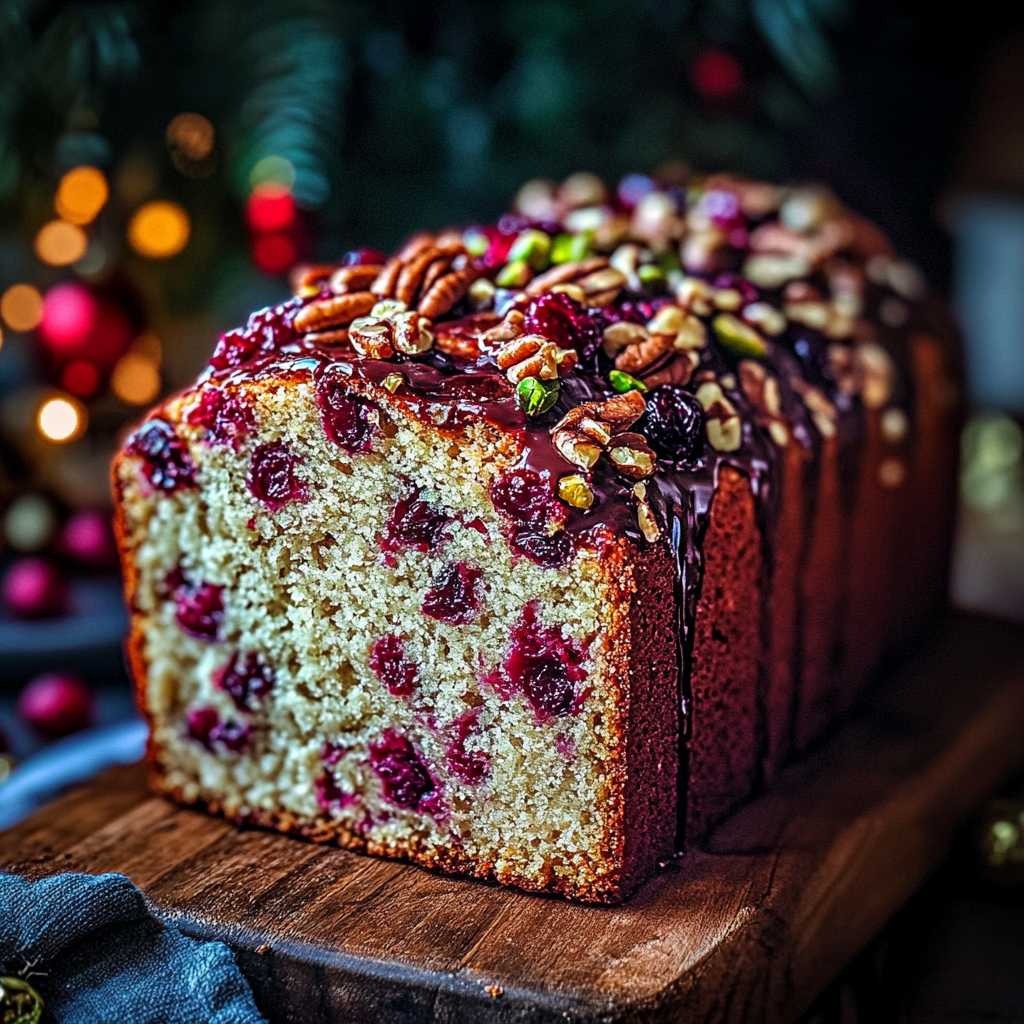 Holiday White Chocolate Cranberry Pecan Pistachio Bread