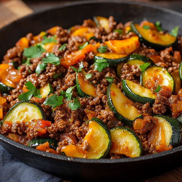 Mexican Zucchini and Ground Beef Skillet