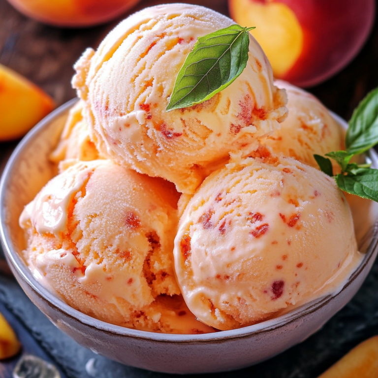 Homemade Peach Ice Cream