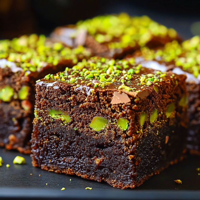 Pistachio Kunafa Brownies