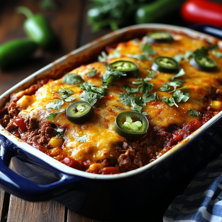 Baked Beef Chiles Rellenos Casserole