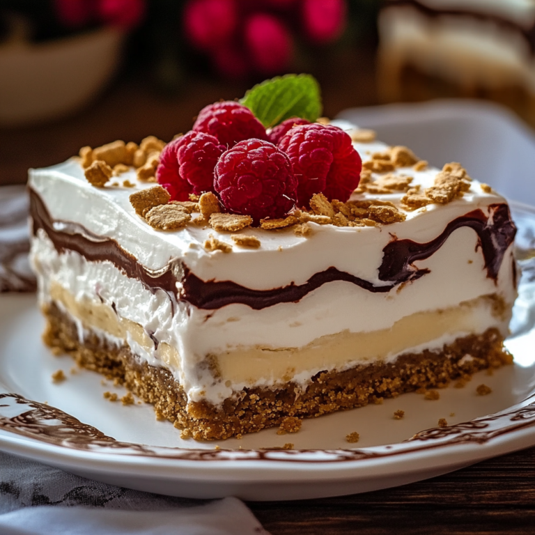Easy No-Bake Graham Cracker Pudding Cake