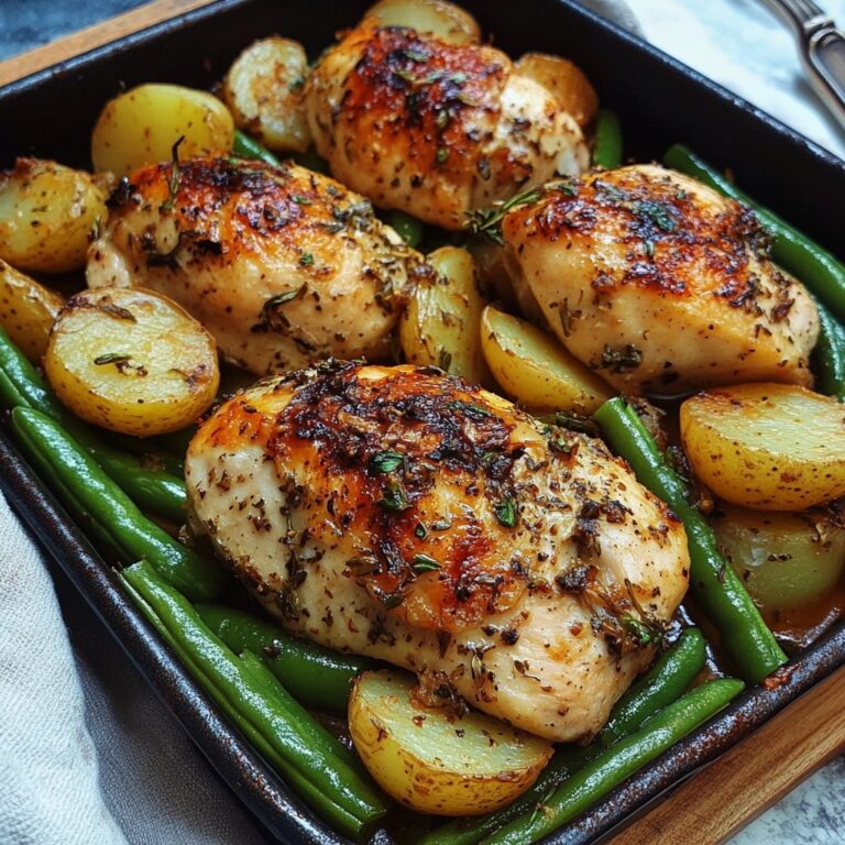 One-Pan Garlic Herb Chicken with Potatoes & Green Beans
