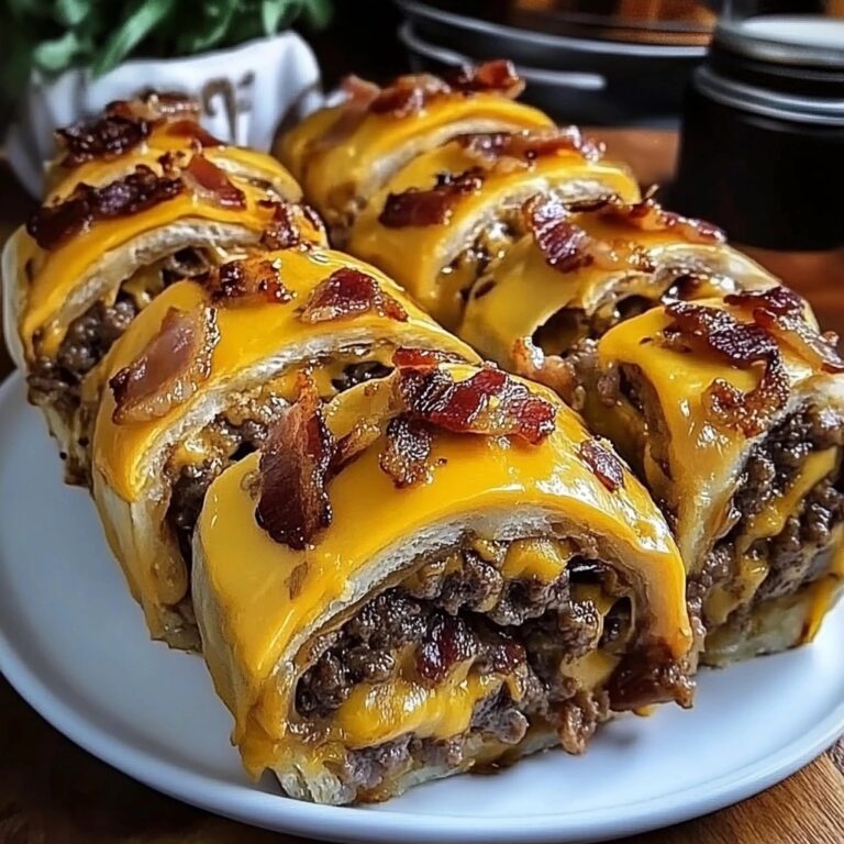 Garlic Butter Bacon Cheeseburger Rollups – The Ultimate Cheesy Snack!