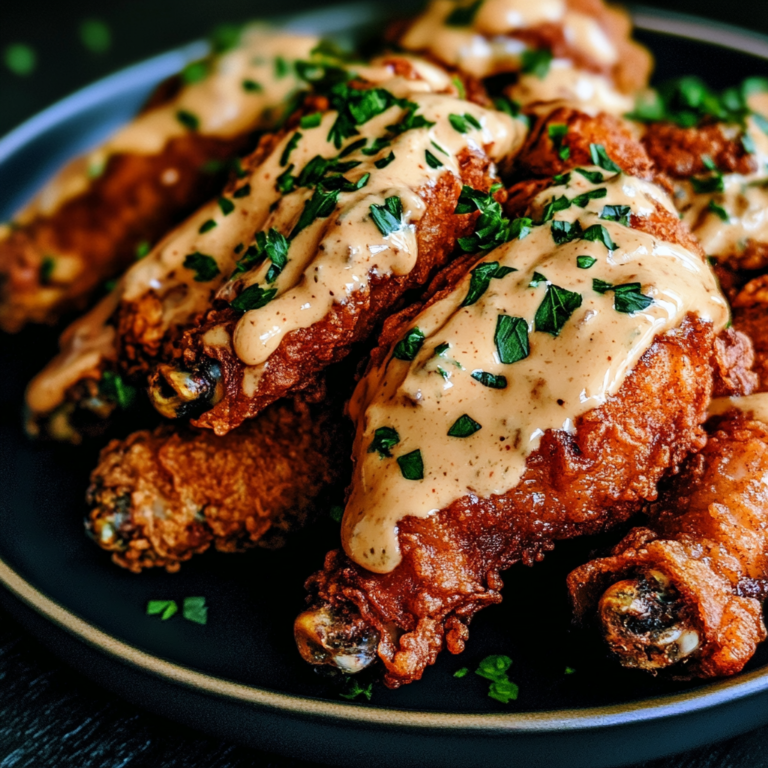 Crispy Fried Chicken with Creamy Sauce