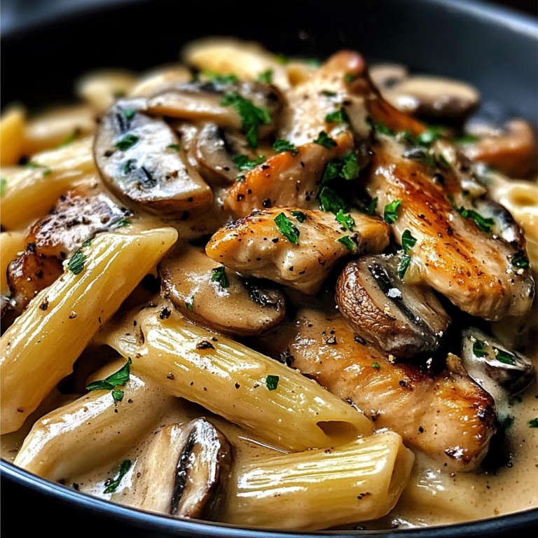 Rich Chicken and Mushroom Pasta in Velvety Cream Sauce
