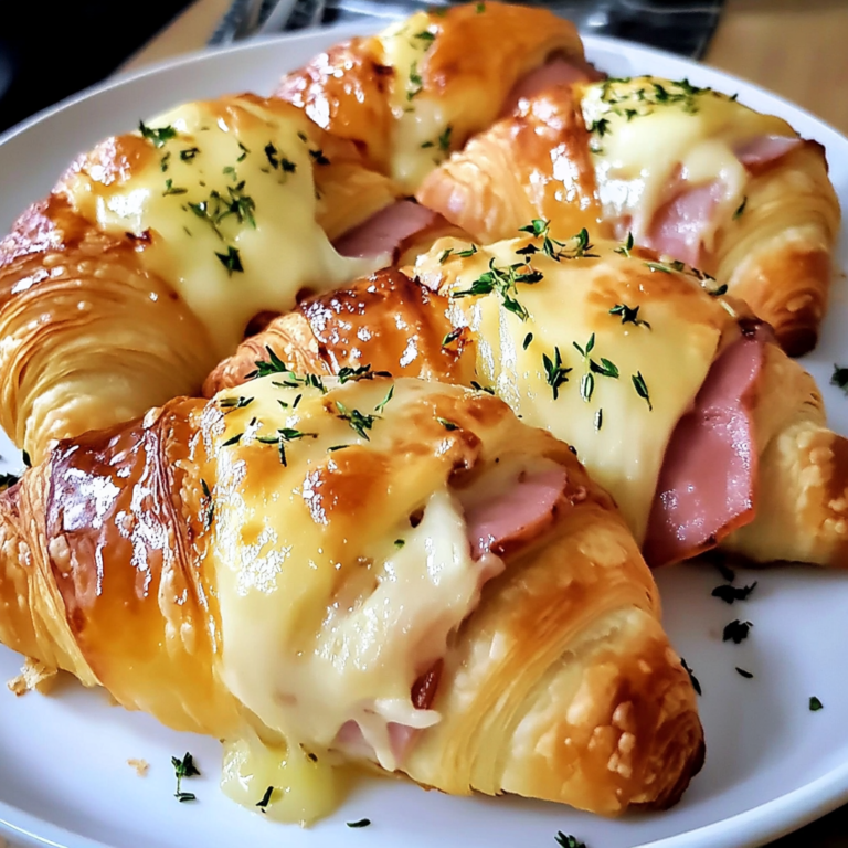Baked Ham and Cheese Croissants