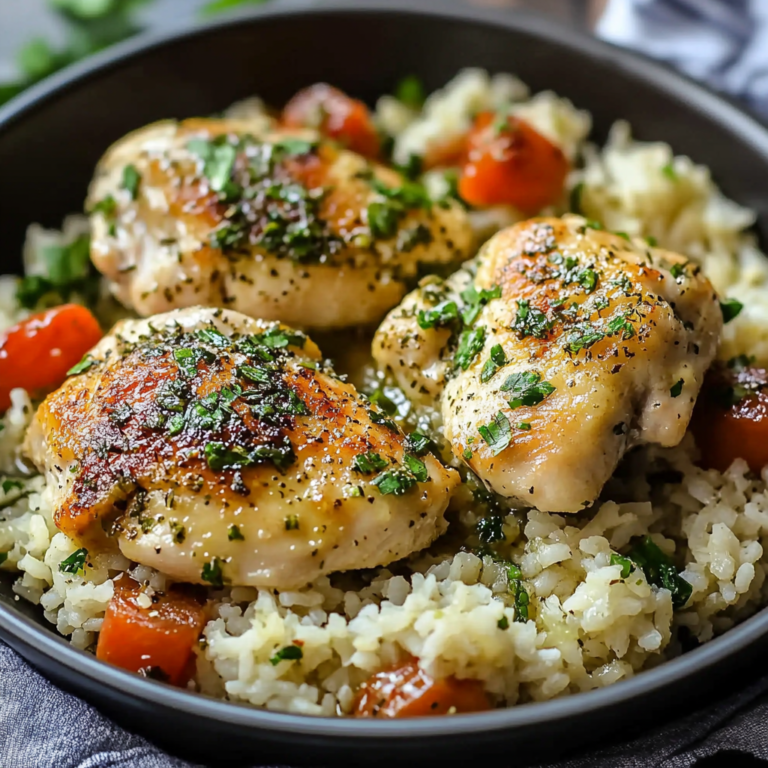 One Pan Garlic Butter Chicken and Rice