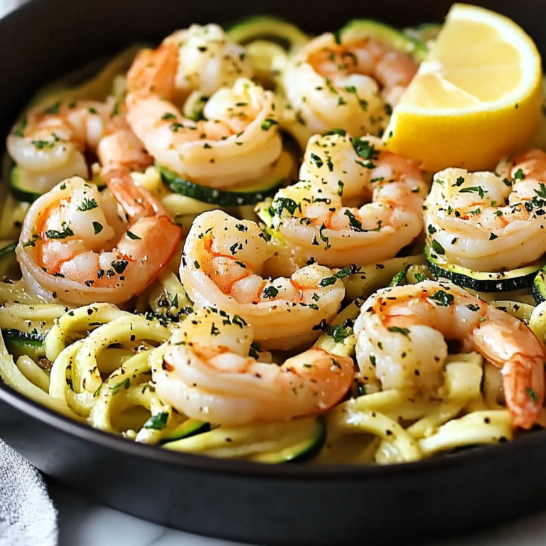 One-Pan Lemon Garlic Shrimp and Zucchini Noodles