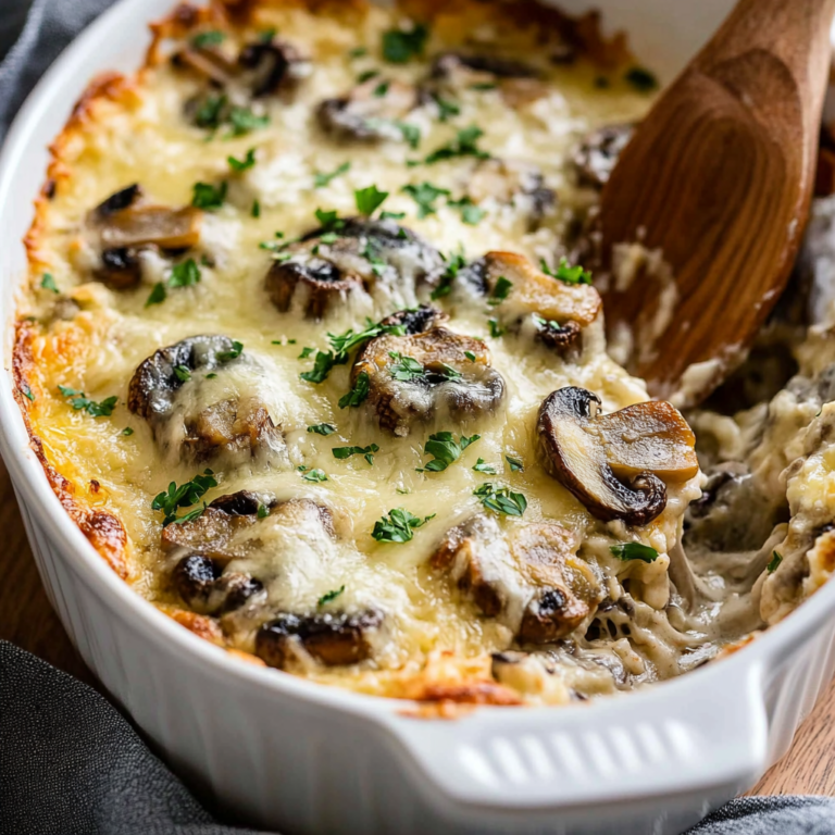 Baked Cheesy Mushrooms Casserole