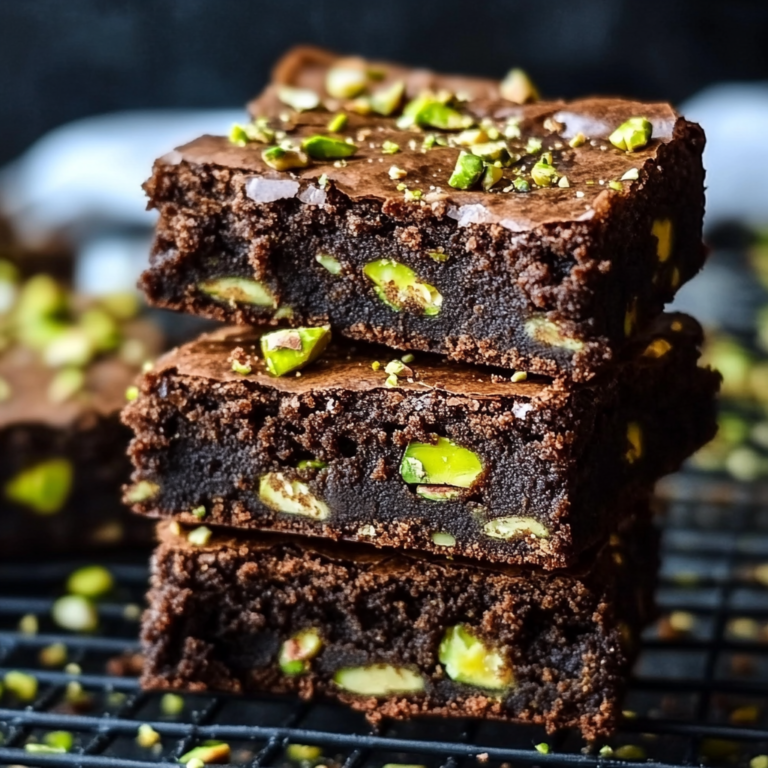 Decadent Fudgy Pistachio Brownies