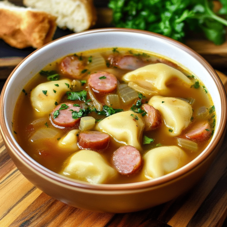 Easy Pierogi Kielbasa Soup