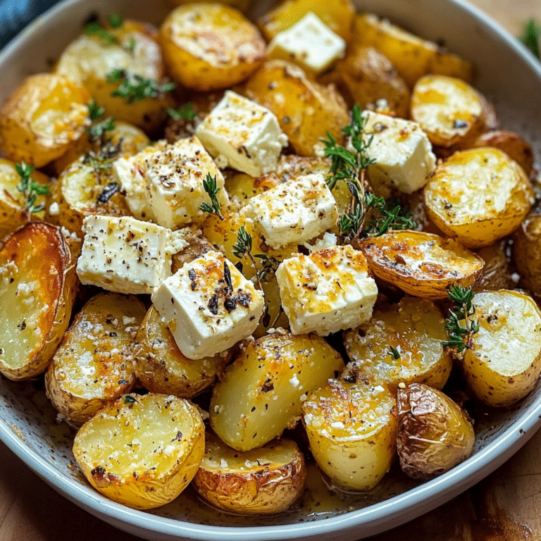 Roasted Potatoes with Baked Feta and Garlic
