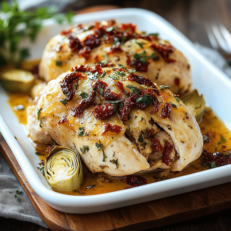 Stuffed Chicken with Sun-Dried Tomatoes and Artichokes