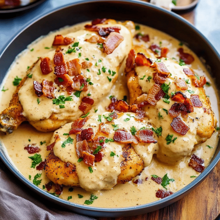Creamy Beer Cheese Chicken with Crispy Bacon