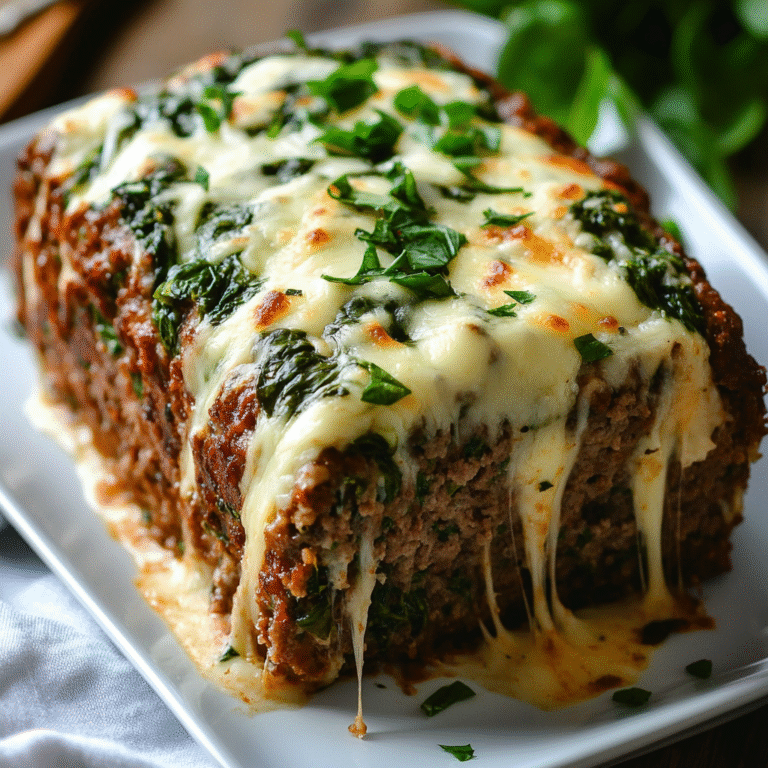 Spinach and Mozzarella Meatloaf
